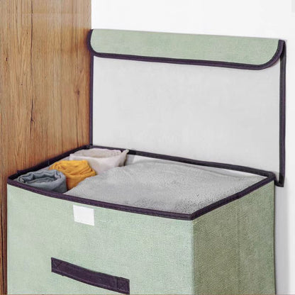 2-Pack Foldable Fabric Storage Bins, Portable Clothing Organizer Boxes for Dorm & Home