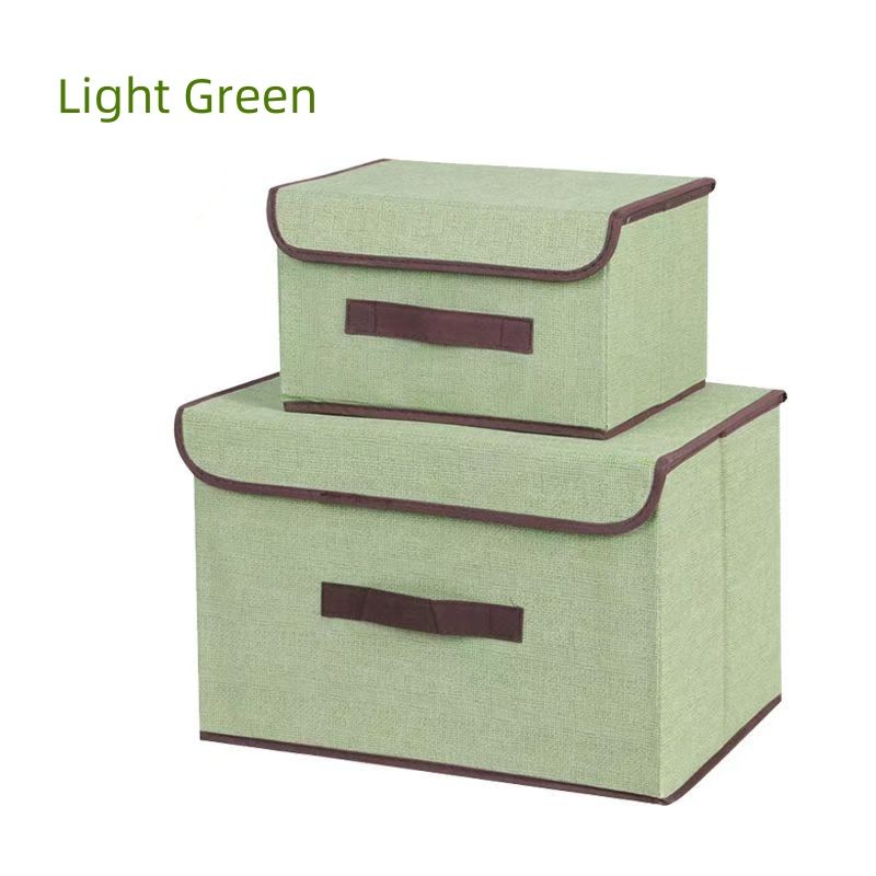 2-Pack Foldable Fabric Storage Bins, Portable Clothing Organizer Boxes for Dorm & Home