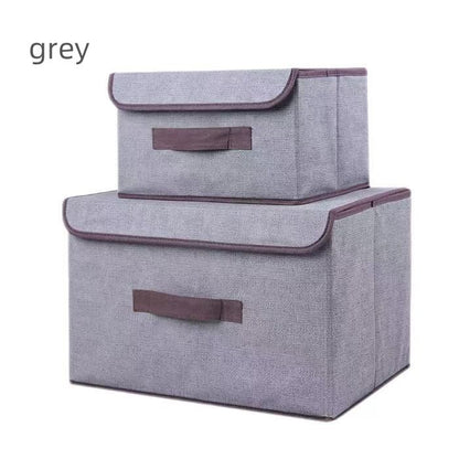 2-Pack Foldable Fabric Storage Bins, Portable Clothing Organizer Boxes for Dorm & Home