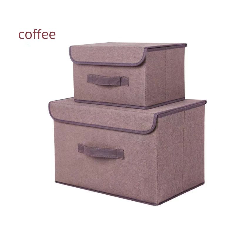 2-Pack Foldable Fabric Storage Bins, Portable Clothing Organizer Boxes for Dorm & Home