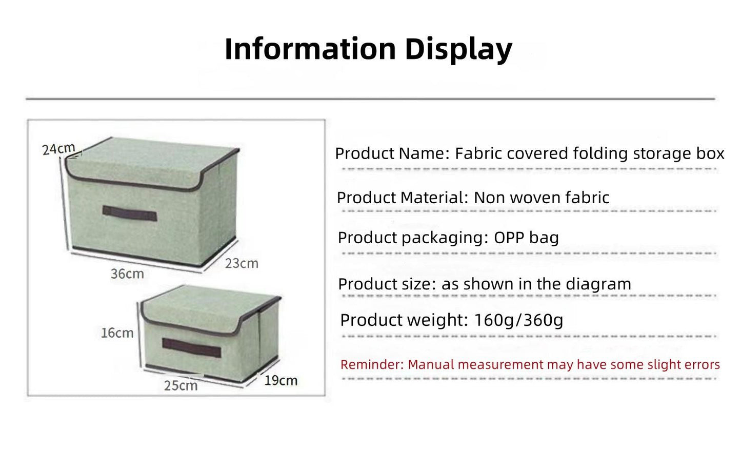 2-Pack Foldable Fabric Storage Bins, Portable Clothing Organizer Boxes for Dorm & Home