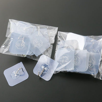 UPHUI 10-Piece Extra Large Heavy-Duty Waterproof Sticky Hooks - No-Drill Wall Mount