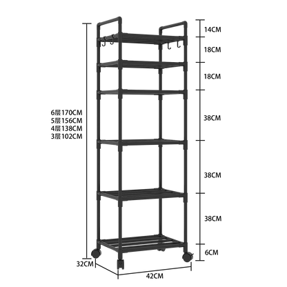 Multifunctional Floor Standing Multi-Tier Kitchen Storage Rack for Home & Bath