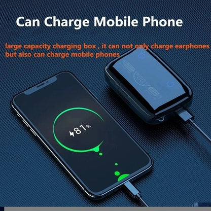 M19 TWS Wireless LED Bluetooth Earbuds with Power Bank & Noise-Cancelling