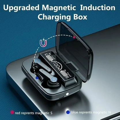 M19 TWS Wireless LED Bluetooth Earbuds with Power Bank & Noise-Cancelling