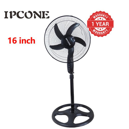 IPCONE 16-inch 5-Blade Stand Fan: 3-Speed Powerful Cooling Floor Fan