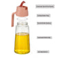 Smart Auto-Flip Glass Oil Dispenser Bottle, 630ML Kitchen Oil Jar, Leak-Proof