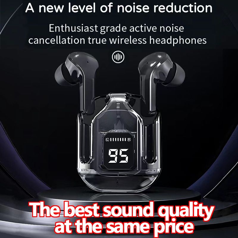 Transparent Wireless Bluetooth Earbuds: Macaron Colors, Touch Control, LED, HiFi, Noise-Canceling