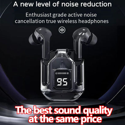 Transparent Wireless Bluetooth Earbuds: Macaron Colors, Touch Control, LED, HiFi, Noise-Canceling