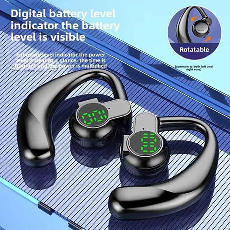 Bluetooth 5.4 Single Ear Earhook Noise Cancelling Sports Wireless Earbud Mic