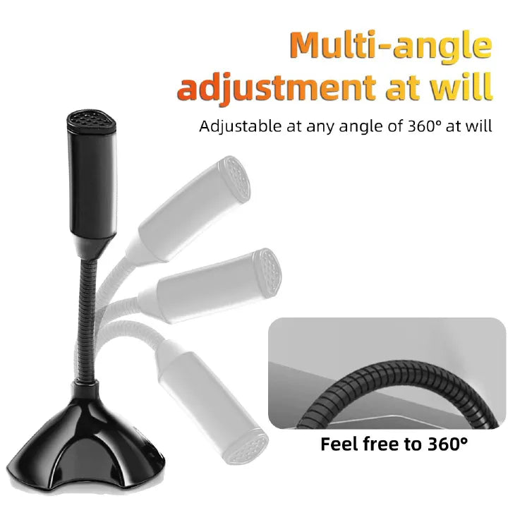 Adjustable USB Desktop Microphone for Laptop PC Singing Gaming Streaming