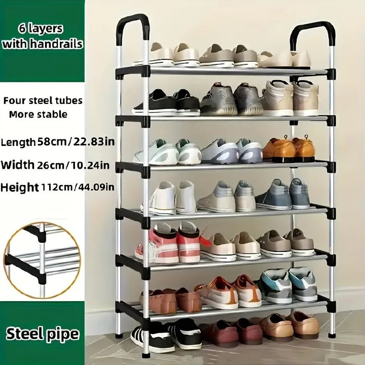 Jaza Keja 6-Tier Easy Assemble Shoe Rack - Space-Saving Entryway Storage