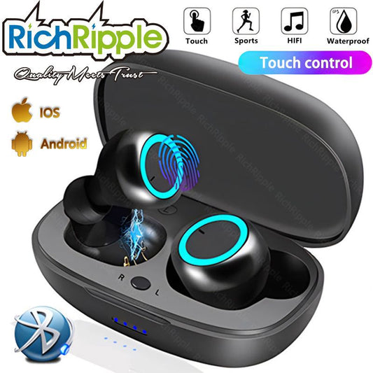 RichRipple Y50 Plus Wireless Bluetooth Earbuds: TWS Stereo In-Ear, Touch Control