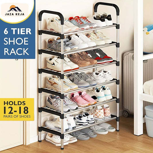Jaza Keja 6-Tier Easy Assemble Shoe Rack - Space-Saving Entryway Storage