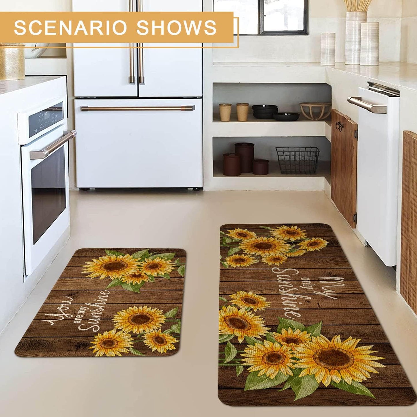 2-Piece Anti-Fatigue Kitchen Rug Set: Non-Slip, Dirt-Resistant Floor Mats
