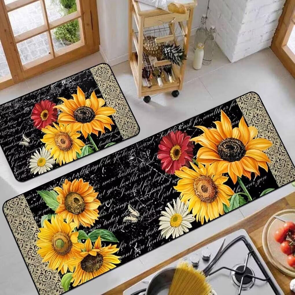 2-Piece Anti-Fatigue Kitchen Rug Set: Non-Slip, Dirt-Resistant Floor Mats