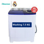Hisense WSQB753W 7.5kg Twin-Tub Washing Machine, Efficient Laundry Solution