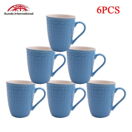 High-Quality Ceramic Coffee Tea Milk Mugs - 6 Piece Durable Drinkware Set