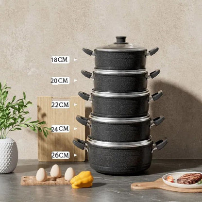 Jamespot 11-Piece Die-Cast Non-stick Cookware Set with Induction Pots & Pan