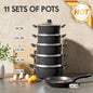Jamespot 11-Piece Die-Cast Non-stick Cookware Set with Induction Pots & Pan