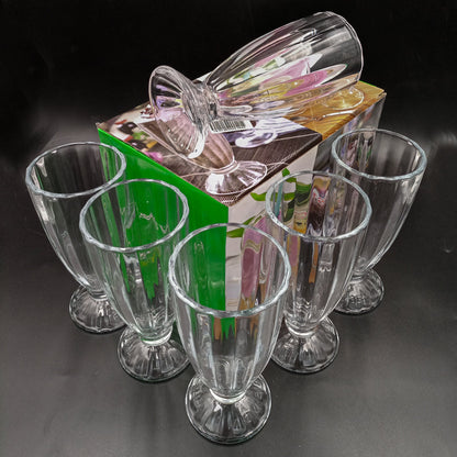 Sundabests 6-Piece High-Quality Round Glass Cups Set for Juice & Bar