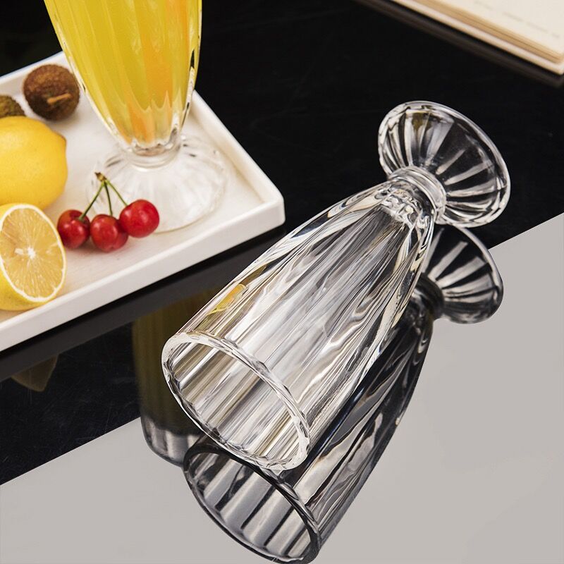 Sundabests 6-Piece High-Quality Round Glass Cups Set for Juice & Bar