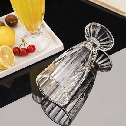 Sundabests 6-Piece High-Quality Round Glass Cups Set for Juice & Bar