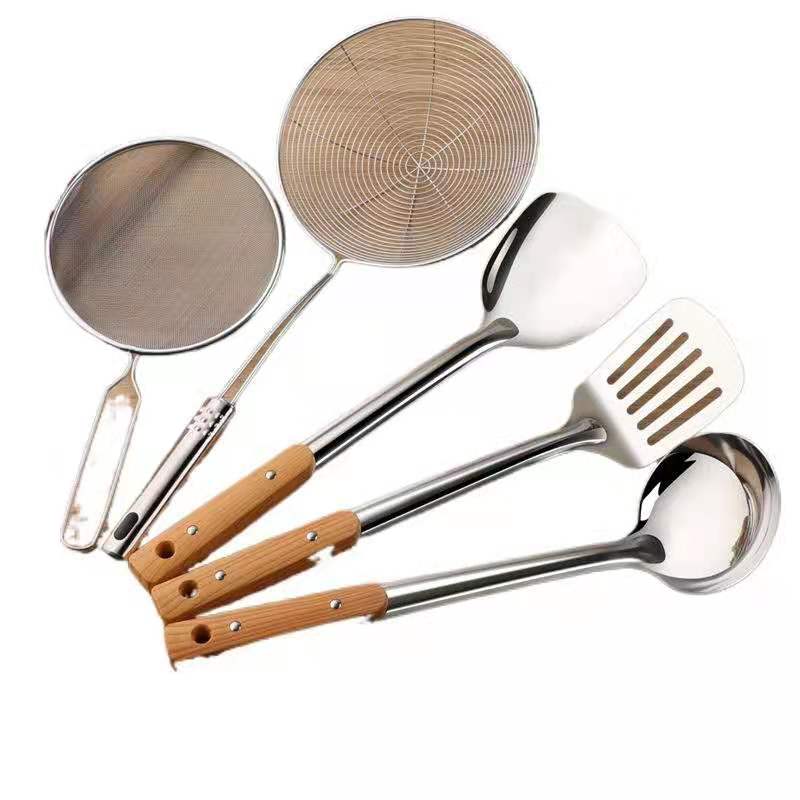 FBK Premium Stainless Steel 5-Piece Kitchen Utensil Set for Cooking
