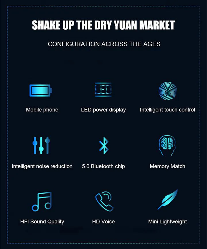 VEDO F9 Mini True Wireless Bluetooth Earbuds with LED Digital Screen