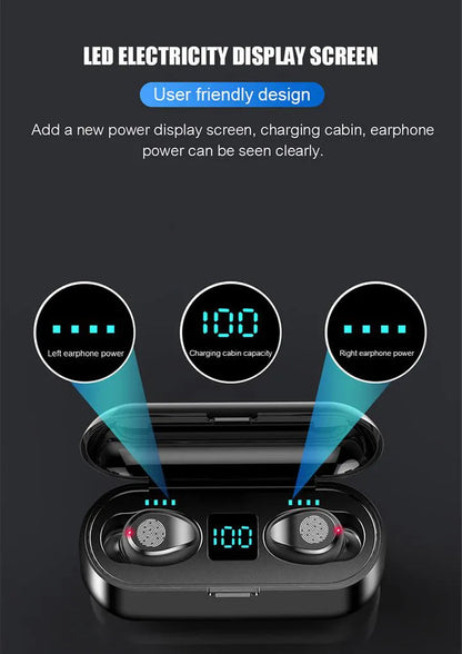 VEDO F9 Mini True Wireless Bluetooth Earbuds with LED Digital Screen