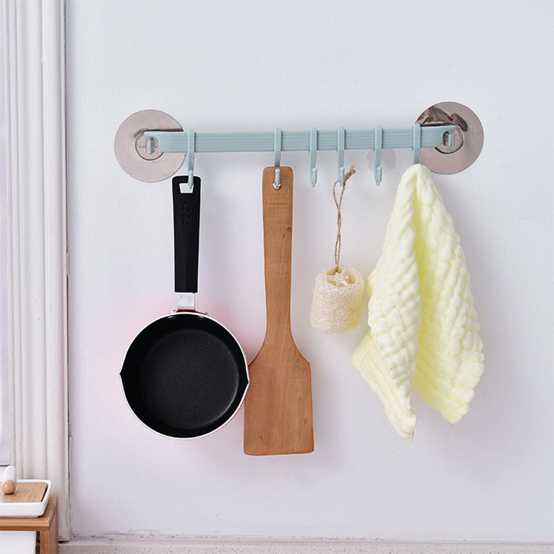 Adhesive Wall Mounted Multifunction Organizer Rack with Hooks for Bathroom Kitchen