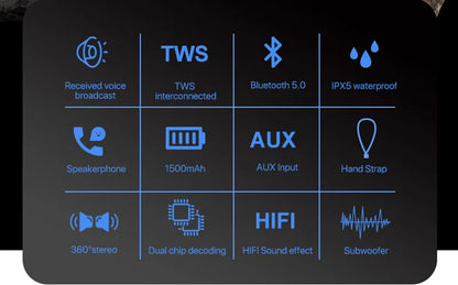 Compact Mini 5W Bluetooth 5.3 Wireless Speaker, 15M Range, 5H Playtime
