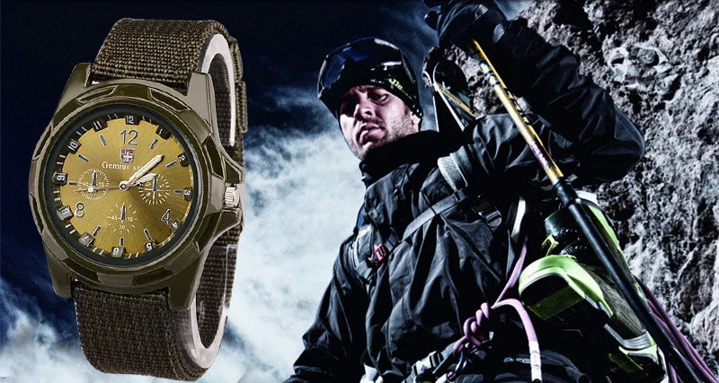 Durable Military Outdoor Sports Watch for Men with Braided Nylon Band