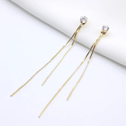 Elegant Long Crystal Tassel Dangle Earrings for Women: Wedding & Valentine's Jewelry