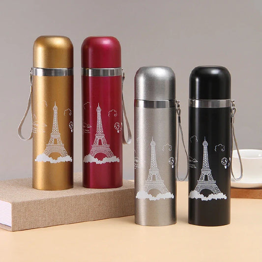 500ml Stainless Steel Metallic Insulated Vacuum Flask Travel Water Bottle