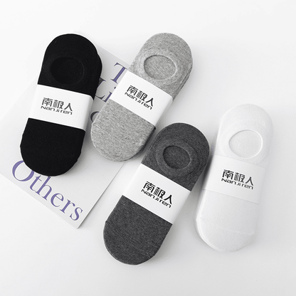 4 Pairs Men's Invisible No Show Liner Socks, Soft Breathable Thin Comfort
