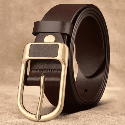 Durable Men's Vintage PU Leather Business Casual Belt with Adjustable Needle Buckle