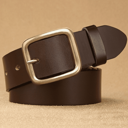 Men's Vintage Black PU Leather Belt with Stylish Needle Buckle
