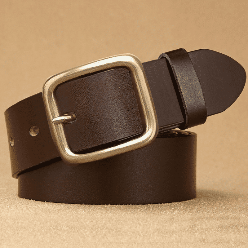 Durable Men's Vintage PU Leather Business Casual Belt with Adjustable Needle Buckle