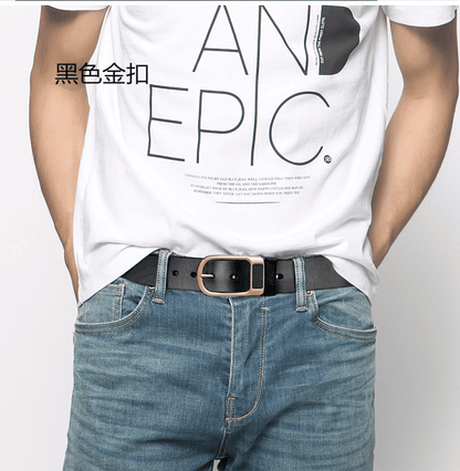 Durable Men's Vintage PU Leather Business Casual Belt with Adjustable Needle Buckle