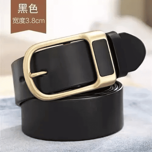 Men's Vintage Black PU Leather Belt with Stylish Needle Buckle