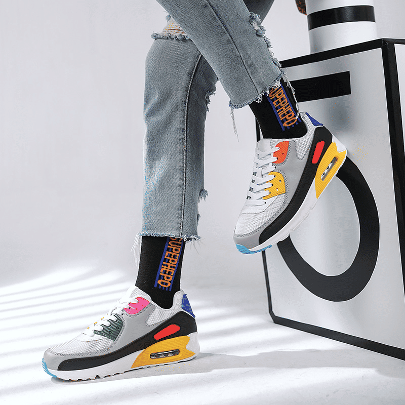 Men's Air Cushion Running Shoes: Breathable Mesh, Casual Lace-up, Sport Trainers