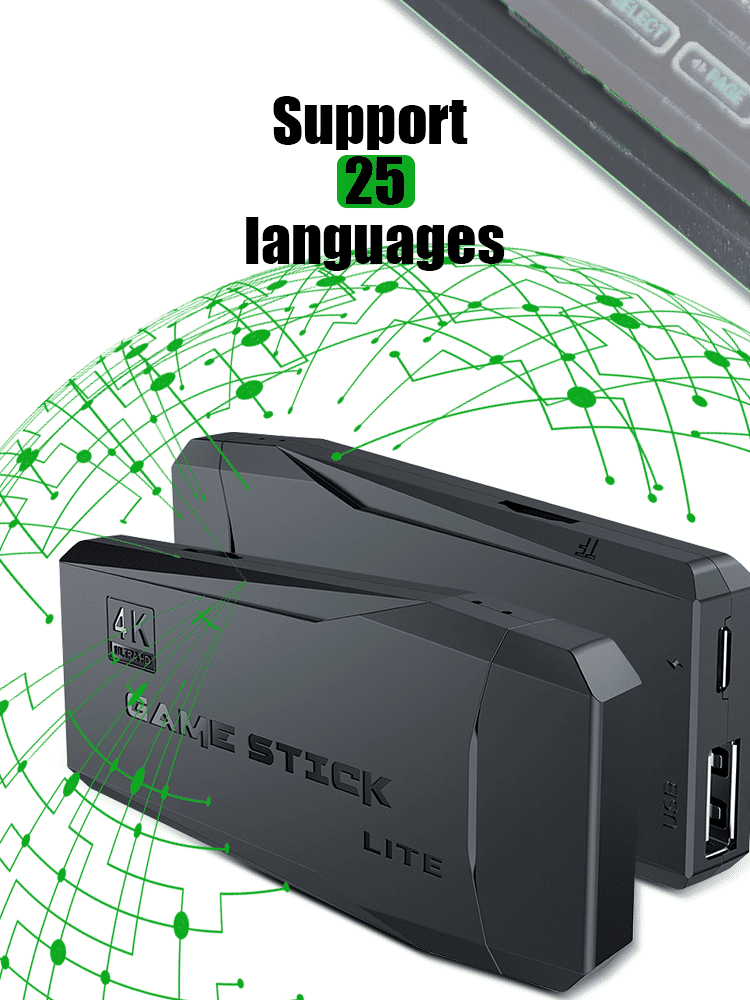 4K HD Retro Video Game Console Stick: 64GB Storage, 20000+ Classic Games