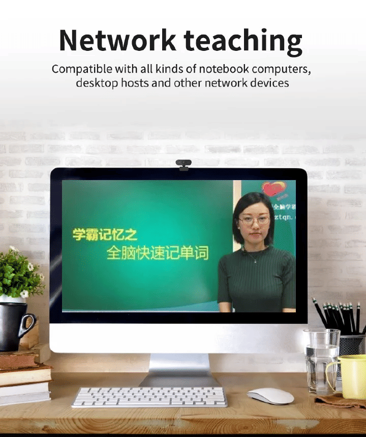 Full HD 1080P/2K USB Webcam with Built-in Microphone for PC Mac Laptop Desktop Streaming