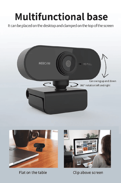 Full HD 1080P/2K USB Webcam with Built-in Microphone for PC Mac Laptop Desktop Streaming