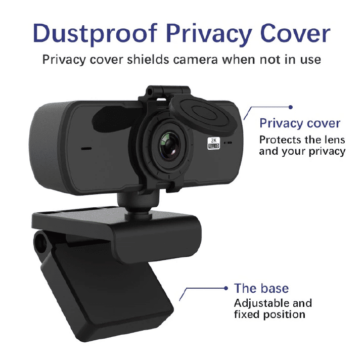 Full HD 1080P/2K USB Webcam with Built-in Microphone for PC Mac Laptop Desktop Streaming