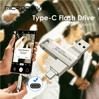 High-Speed Dual-Port Metal USB 3.0 OTG Flash Drive for Type-C & USB-A
