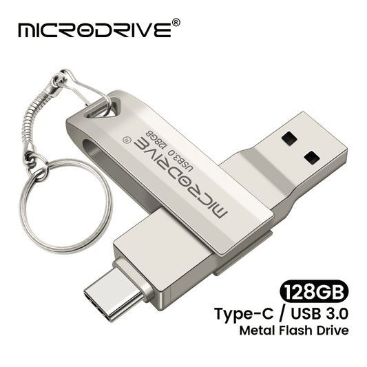 High-Speed Dual-Port Metal USB 3.0 OTG Flash Drive for Type-C & USB-A