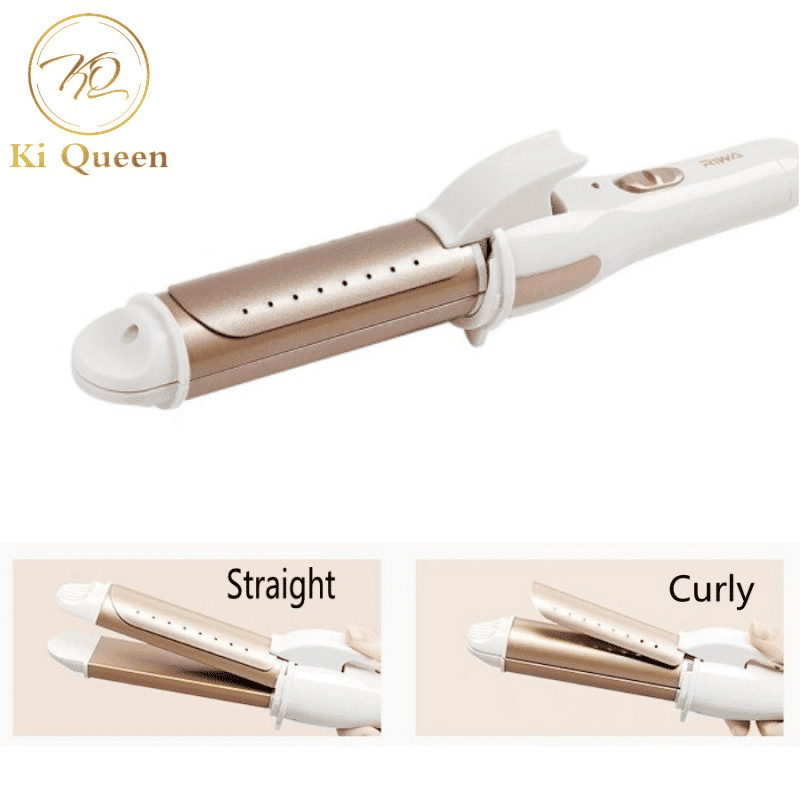 Efficient 2-in-1 Gold Hair Straightener & Curling Iron for Versatile Styling