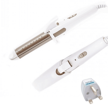 Efficient 2-in-1 Gold Hair Straightener & Curling Iron for Versatile Styling